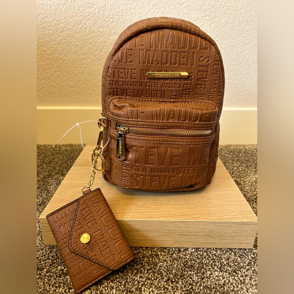 Steve Madden Bailey backpack in cognac. NWT